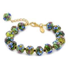 Murano Fiorato Nuziale Verde Bracelet