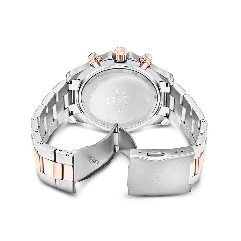 Swiss Alpine Military Two-Tone Chronograph (Red) - Image 4