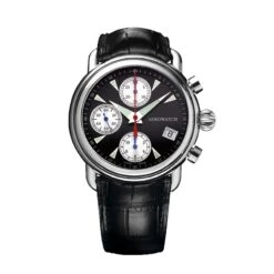 Swiss-Made Valjoux Chronograph (Silver And Black Face)
