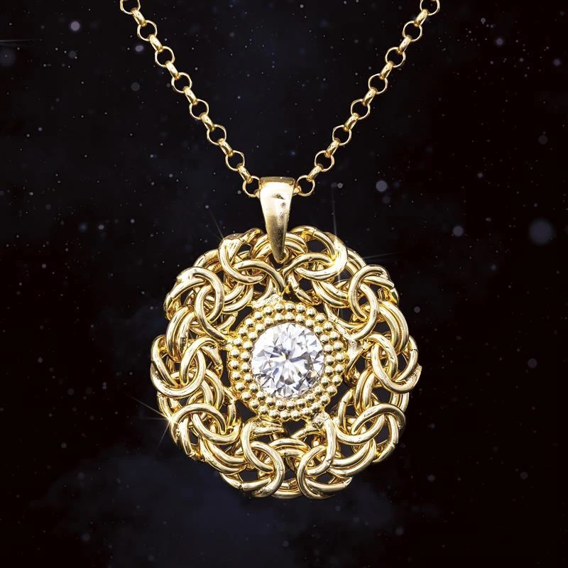 Bizantina Moissanite Necklace & Earrings - Image 2