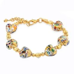 Murano Confetto Heart Bracelet