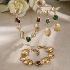 Florence Sunset Italian Glass Necklace, Bracelet And Earrings