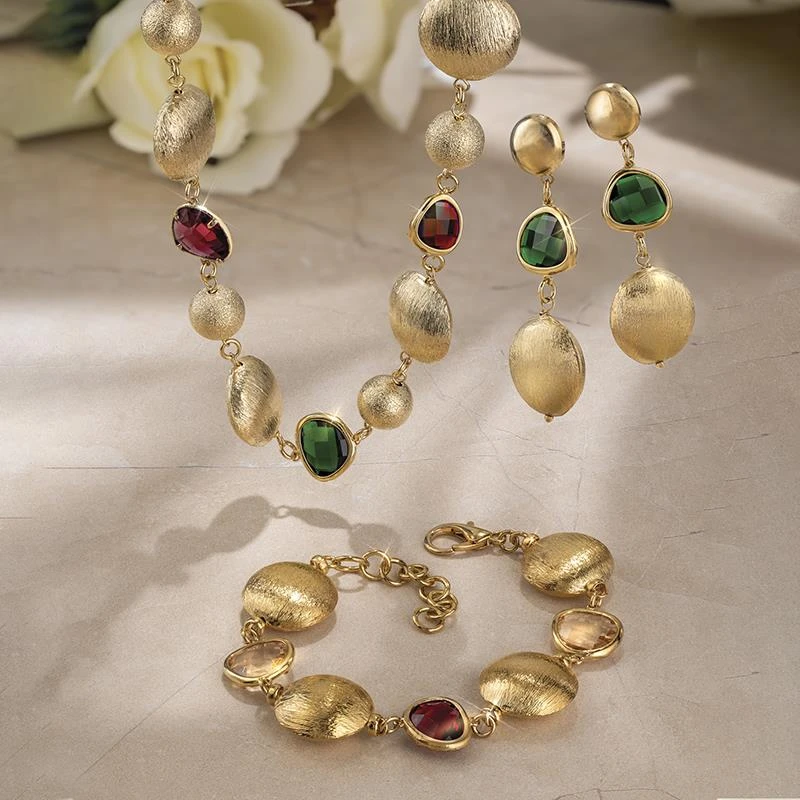 Florence Sunset Italian Glass Necklace, Bracelet And Earrings