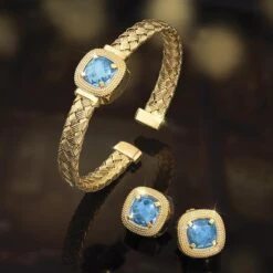 Italian Crystal Bangle & Earrings