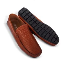 Amalfi Driving Shoes - Woven Loafer - Brown